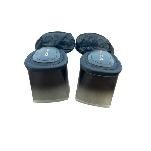 Good American Black and Clear Block Heel Sandals - Picture 5 of 9